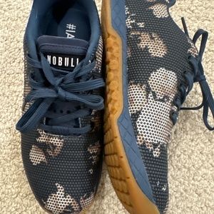 NoBull navy and white floral trainers